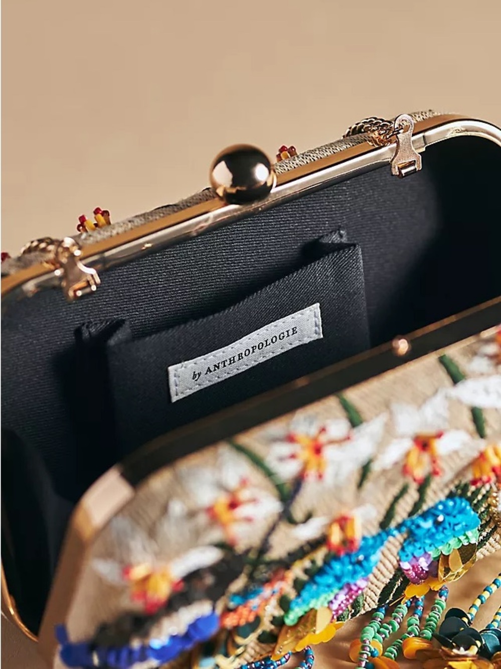Anthropologie Beaded Bird Clutch - Picture 3 of 6